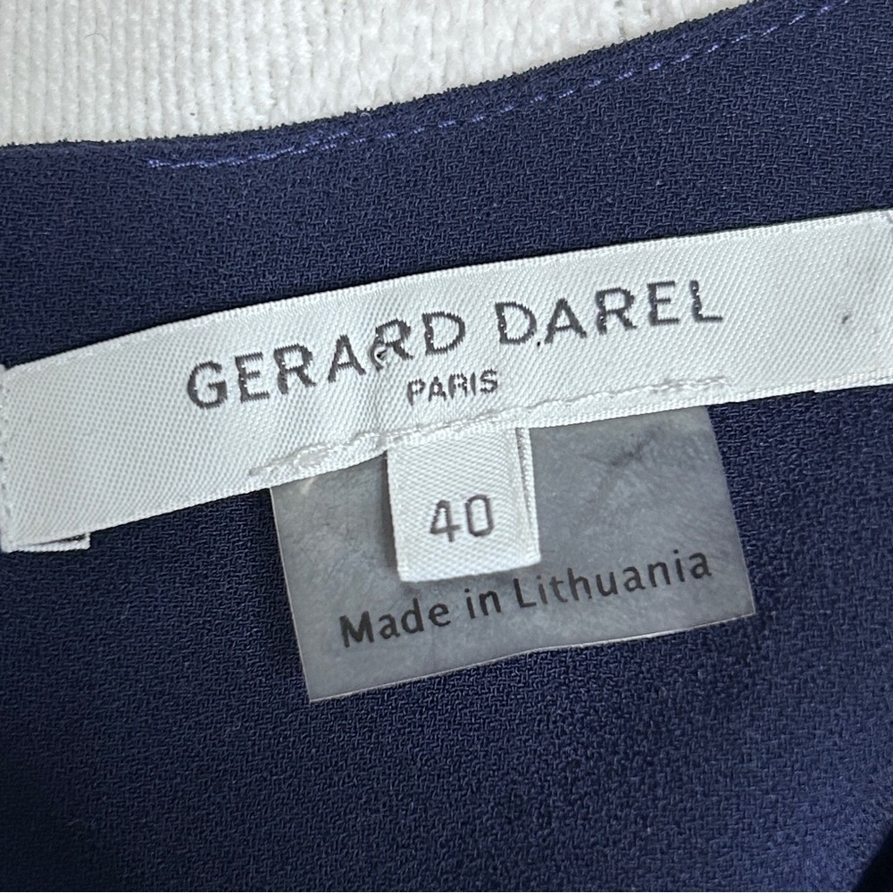 Gerard Darel Women's Size 8(40) Blue Asymmetrical Sheath Dress V-neck 3/4 Sleeve - Picture 8 of 16